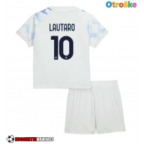 Otroške Nogometnih dresov Inter Milan Lautaro Martinez #10 Gostujoči 2025-26 Kratki rokavi (+ hlače)